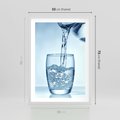 Plakat w ramie 50x70 - Chłodząca szklanka wody - szklanka, wody - rama biała