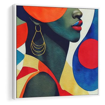 Obraz w ramie 50x50 - Kolory Kobiety - mural, abstrakcja - rama biała