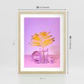 Plakat w ramie 30x40 - Minimalizm i Urok Natury - liście, pastele - rama drewno