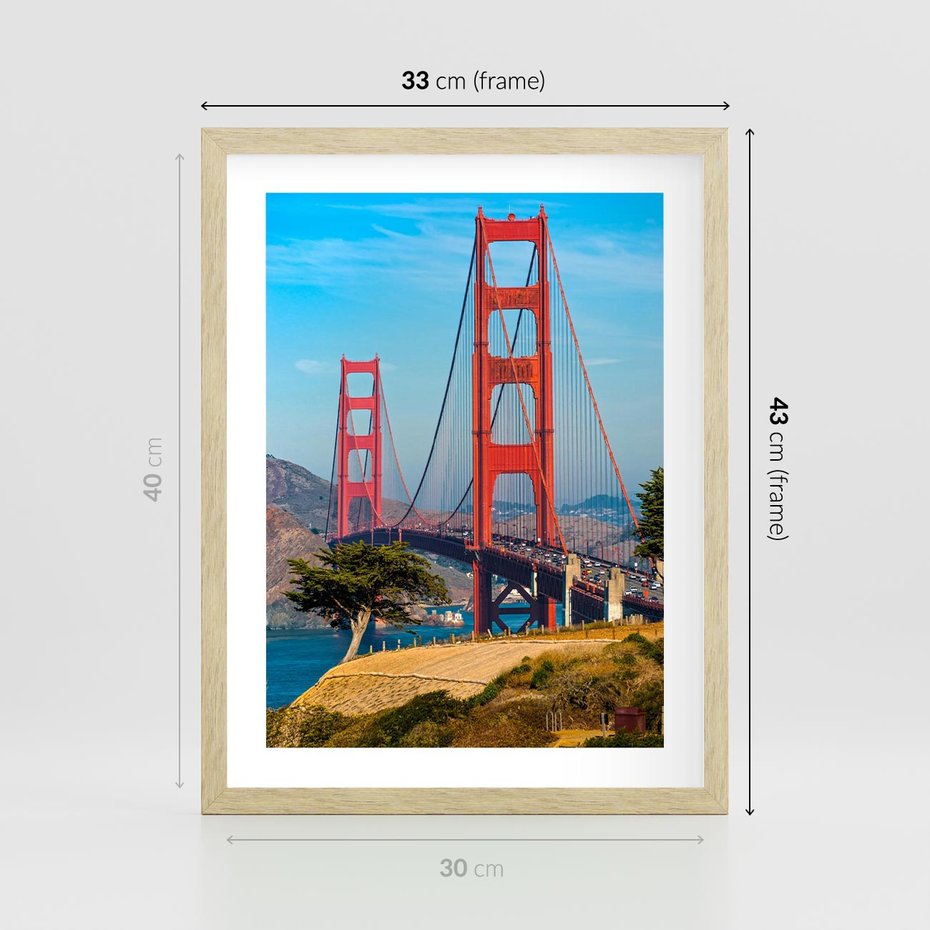 Plakat w ramie 30x40 - W krainie amerykańskich mostów - most, USA - rama drewno