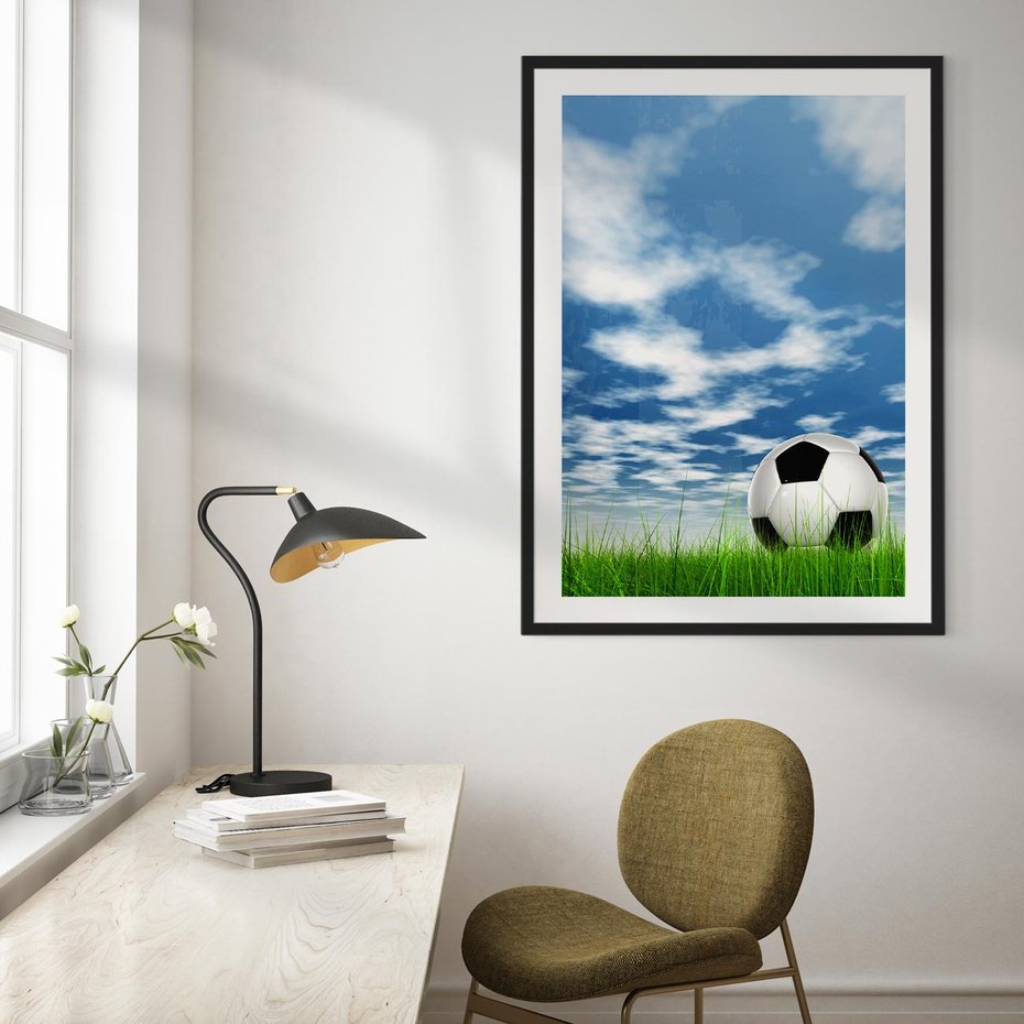 Plakat w ramie 40x50 - Piłkarska Pasja - piłka, nożna - rama czarna