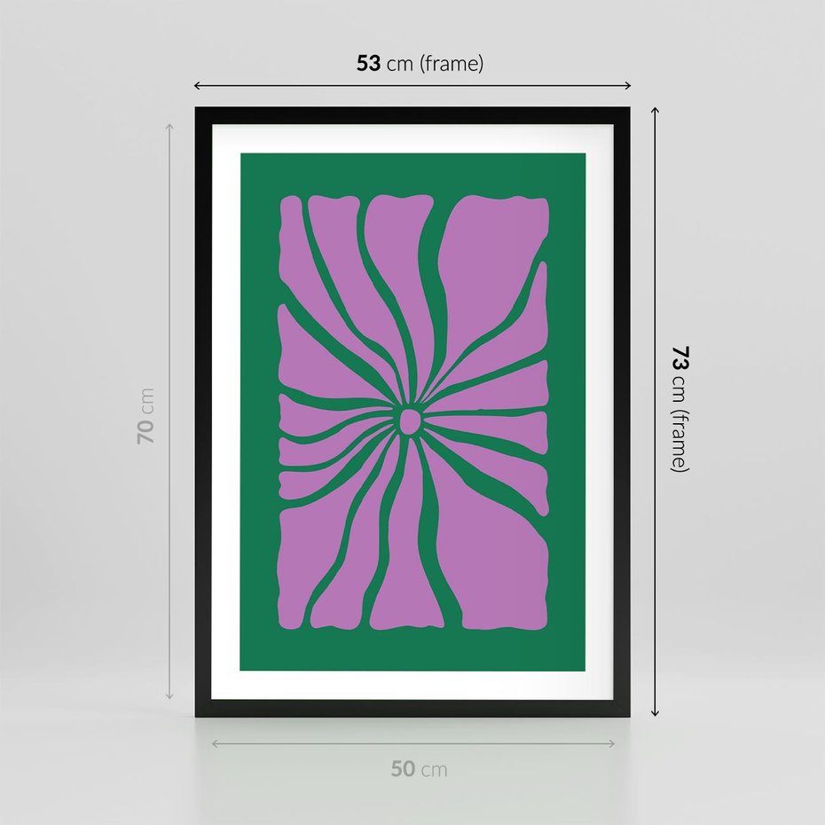 Plakat w ramie 50x70 - Bezczasowe Impresje - abstrakcyjny plakat, boho styl - rama czarna