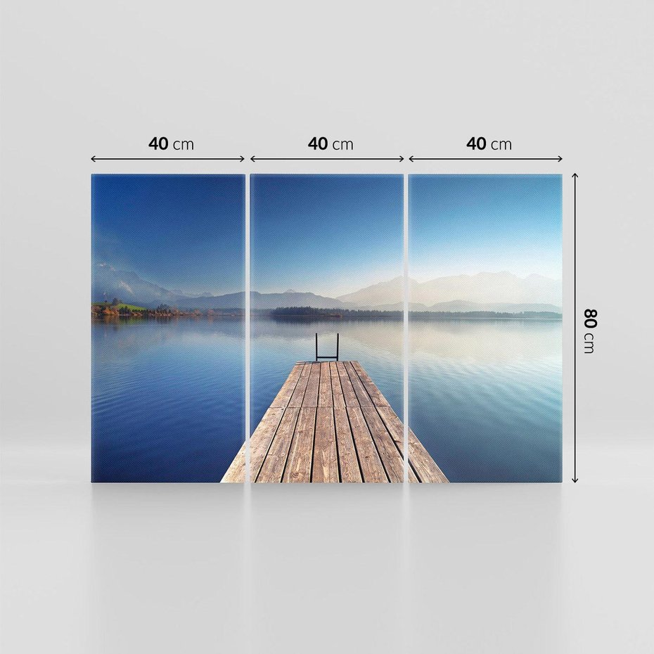 Obraz na płótnie 120x80 - Alpy: jezioro i malownicze molo - Alpy, jezioro