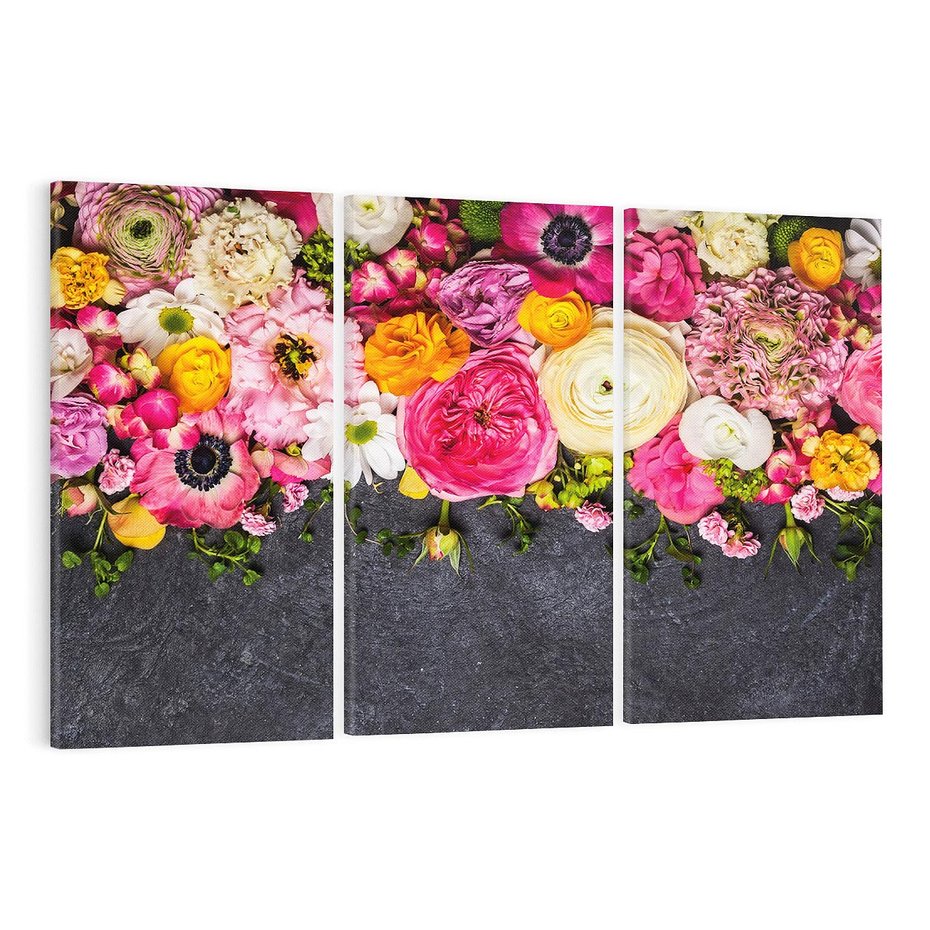 Obraz na płótnie 120x80 - Kompozycje kwiatowe: harmonia natury - kwiaty, kompozycja