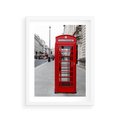 Plakat w ramie 30x40 - Londyńska budka w perspektywie - budka, Londyn - rama biała
