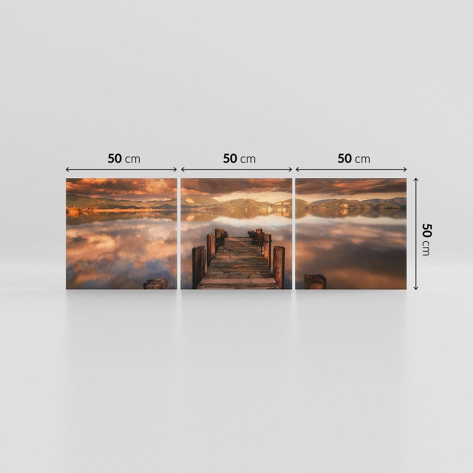 Obraz na płótnie 150x50 - Spacer po molo nad jeziorem - molo, jezioro