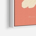 Obraz w ramie 50x70 - Malowane Kolorowe Echa - minimalistyczna grafika, biały kwiat na różowym tle - rama biała