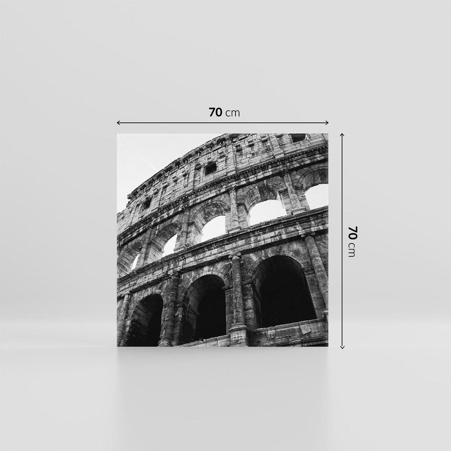 Obraz na płótnie 70x70 - Koloseum w Czarnej Bieli - antyczna architektura, koloseum