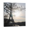 Obraz na płótnie 40x40 - Wieczorny spacer przy Wieży Eiffla - Paryż, Wieża