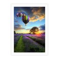 Plakat bez ramy 30x40 - Lawendowe Marzenia - lawenda, balony
