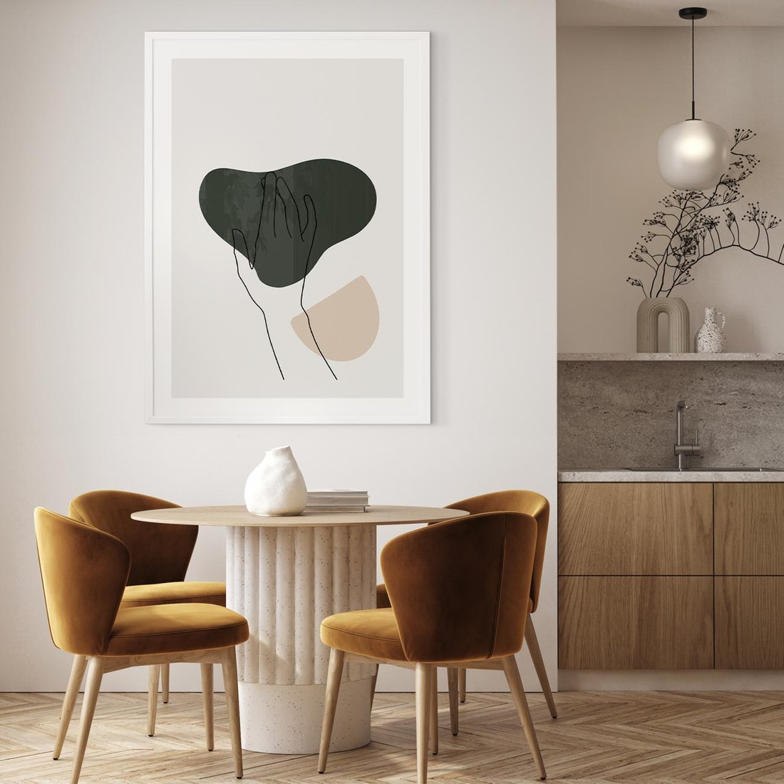 Plakat bez ramy 21x30 - Bezczasowe Echo - szkic jedną linią, one line