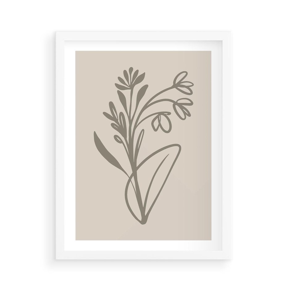 Plakat w ramie 50x70 - Kwiatowe Spektrum - nowoczesny plakat, subtelna sztuka - rama biała