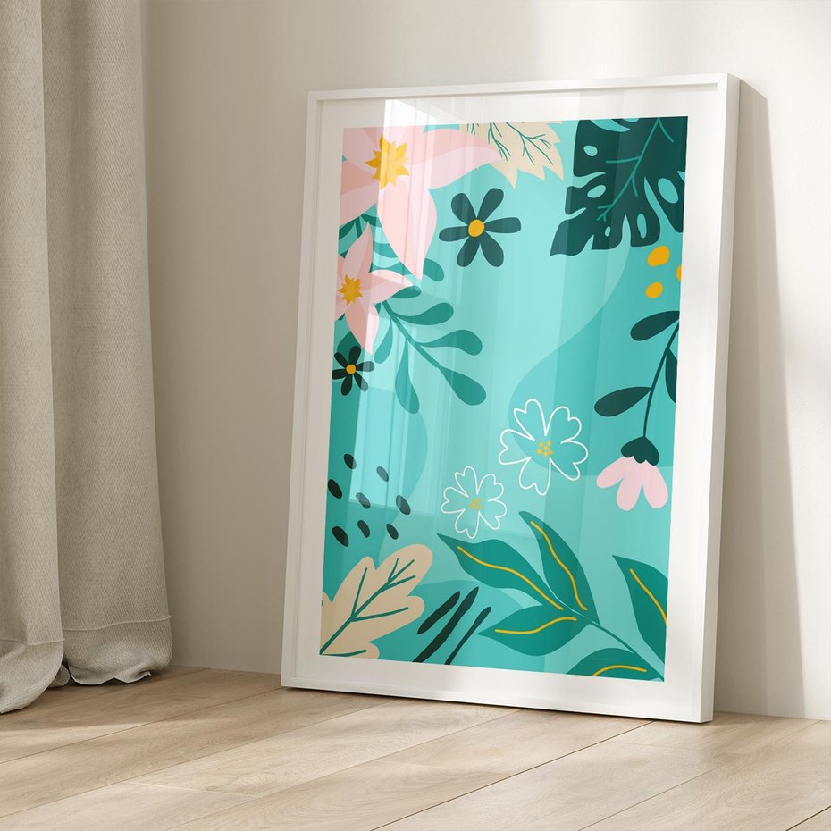 Plakat bez ramy 21x30 - Rozkwitające Widoki - pastelowa kompozycja, kwiaty