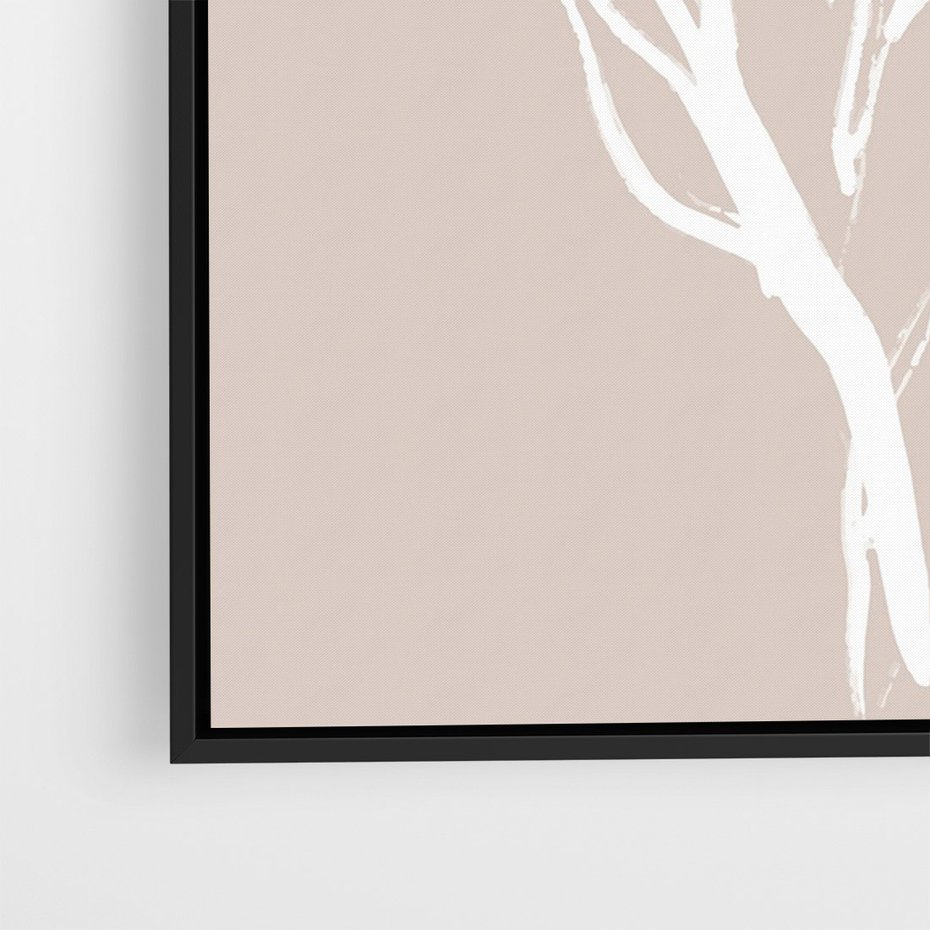 Obraz w ramie 70x100 - Impresje Pastelowych Nastrojów - minimalistyczny delikatny obraz, beżowe odcienie - rama czarna