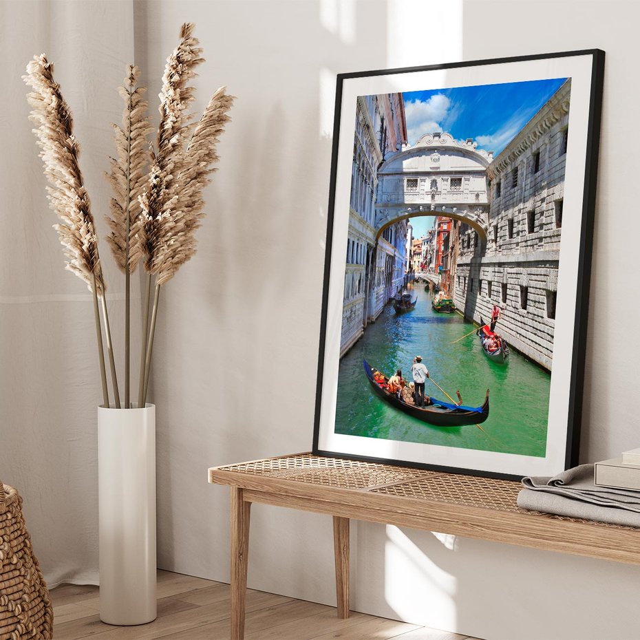 Plakat bez ramy 50x70 - Romantyczna gondola w Wenecji - Wenecja, gondola