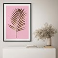 Plakat bez ramy 30x40 - Promienie złotej palmy - złota, palma