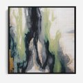 Obraz w ramie 50x50 - Sfumowane zmysły artysty - rozmyte kolory, zieleń - rama czarna