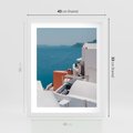 Plakat w ramie 40x50 - Magiczna Wyspa na Twojej Ścianie - Santorini, wyspa - rama biała