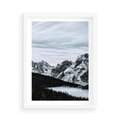 Plakat w ramie 50x70 - Malowniczy Krajobraz ze Śniegiem - góry, śnieg - rama biała