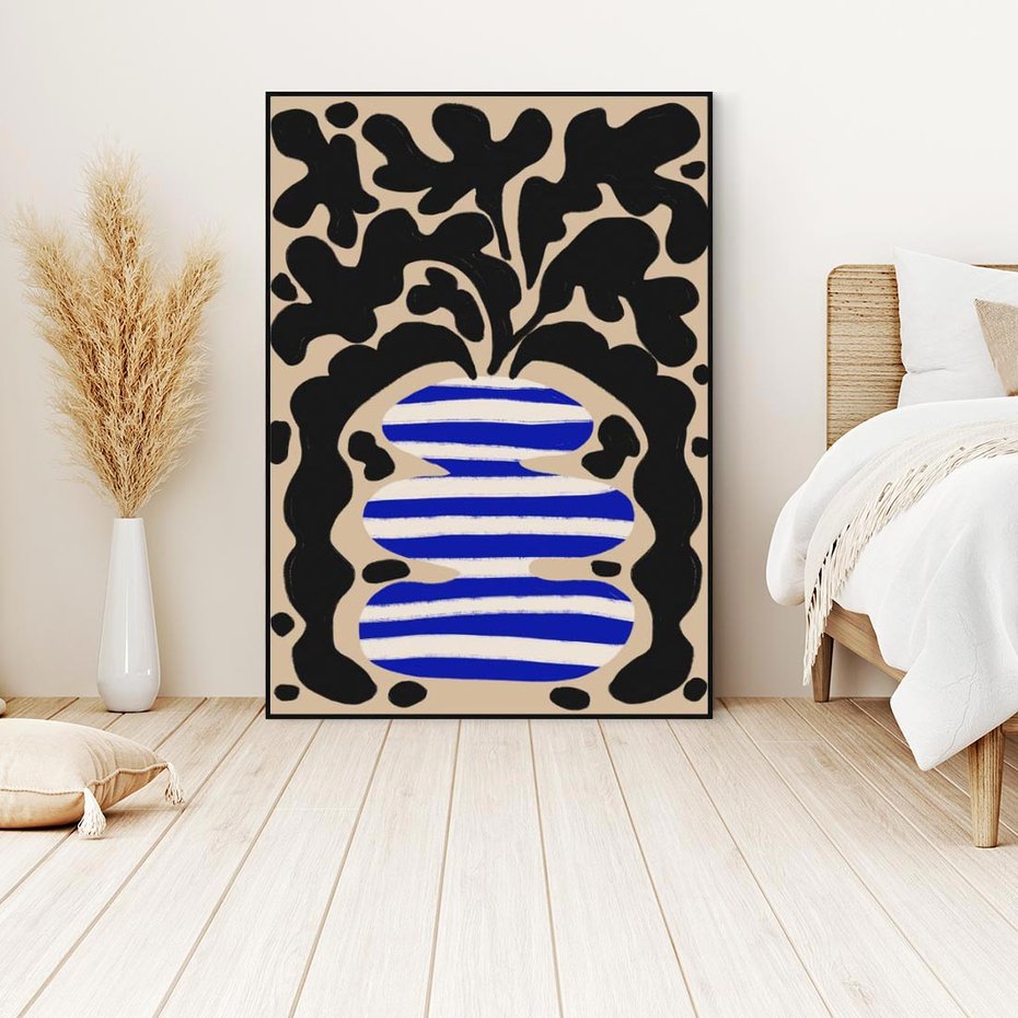 Obraz w ramie 70x100 - Boho Wizje - abstrakcyjny plakat, ciekawe formy - rama czarna