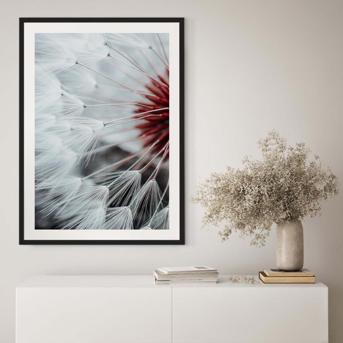 Plakat w ramie 40x50 - Makro Magii Natury - dmuchawiec, zbliżenie makro - rama czarna