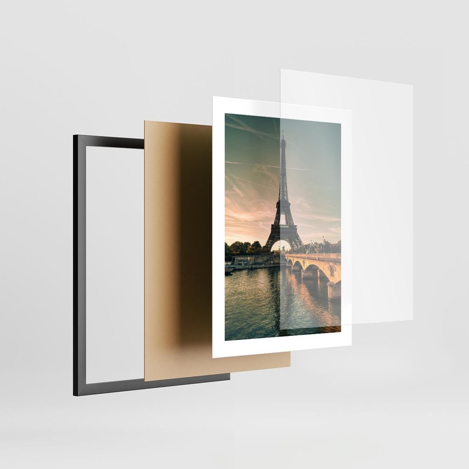 Plakat w ramie 30x40 - Paryski Szczyt - Paryż, wieża - rama czarna