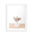 Plakat w ramie 50x70 - Kwiaty w Minimalistycznym Wazonie - kwiaty, wazon - rama biała