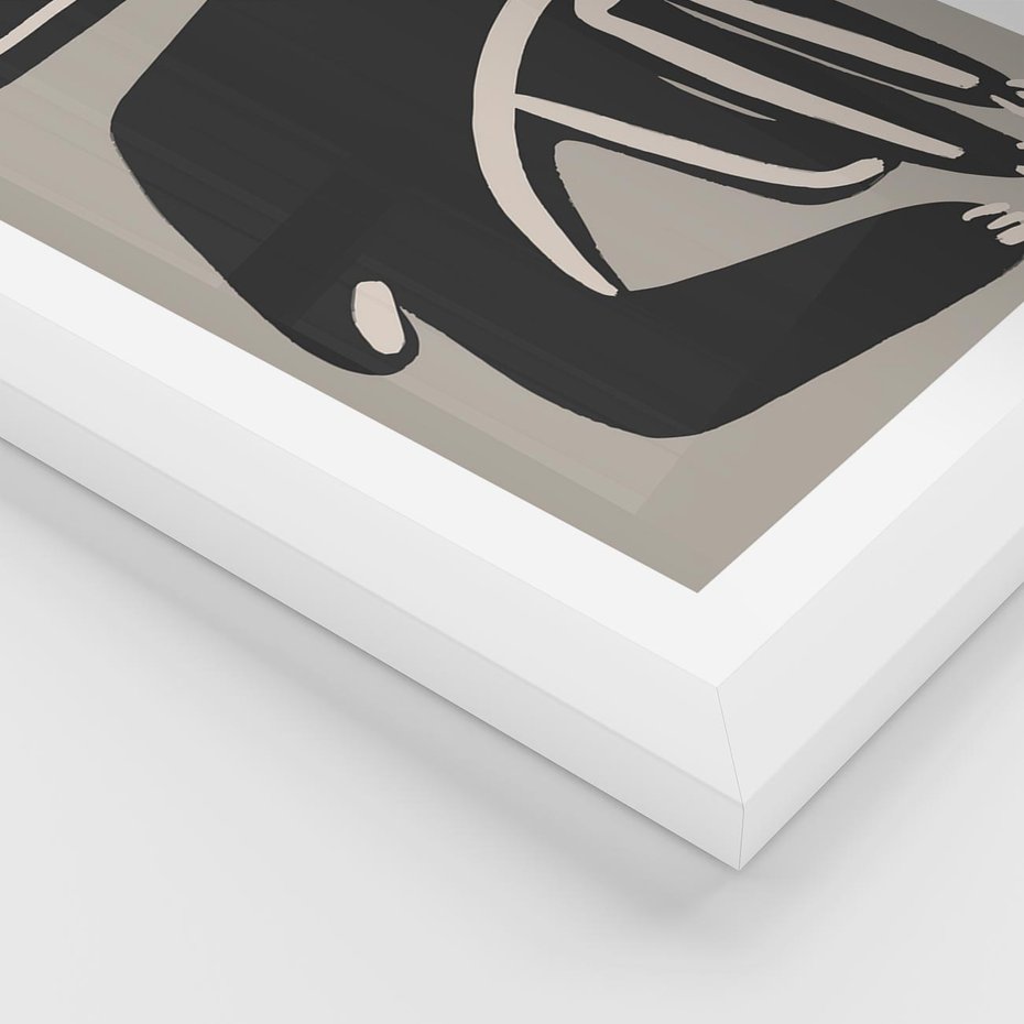 Plakat w ramie 30x40 - Konturujące Struktury - skandynawska sztuka, królik - rama biała