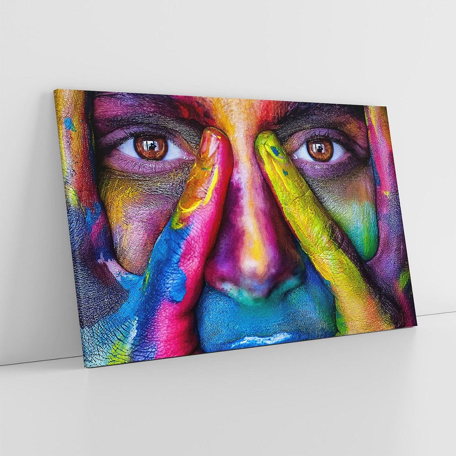 Obraz na płótnie 120x80 - Abstrakcyjna refleksja człowieka - człowiek, abstrkacja