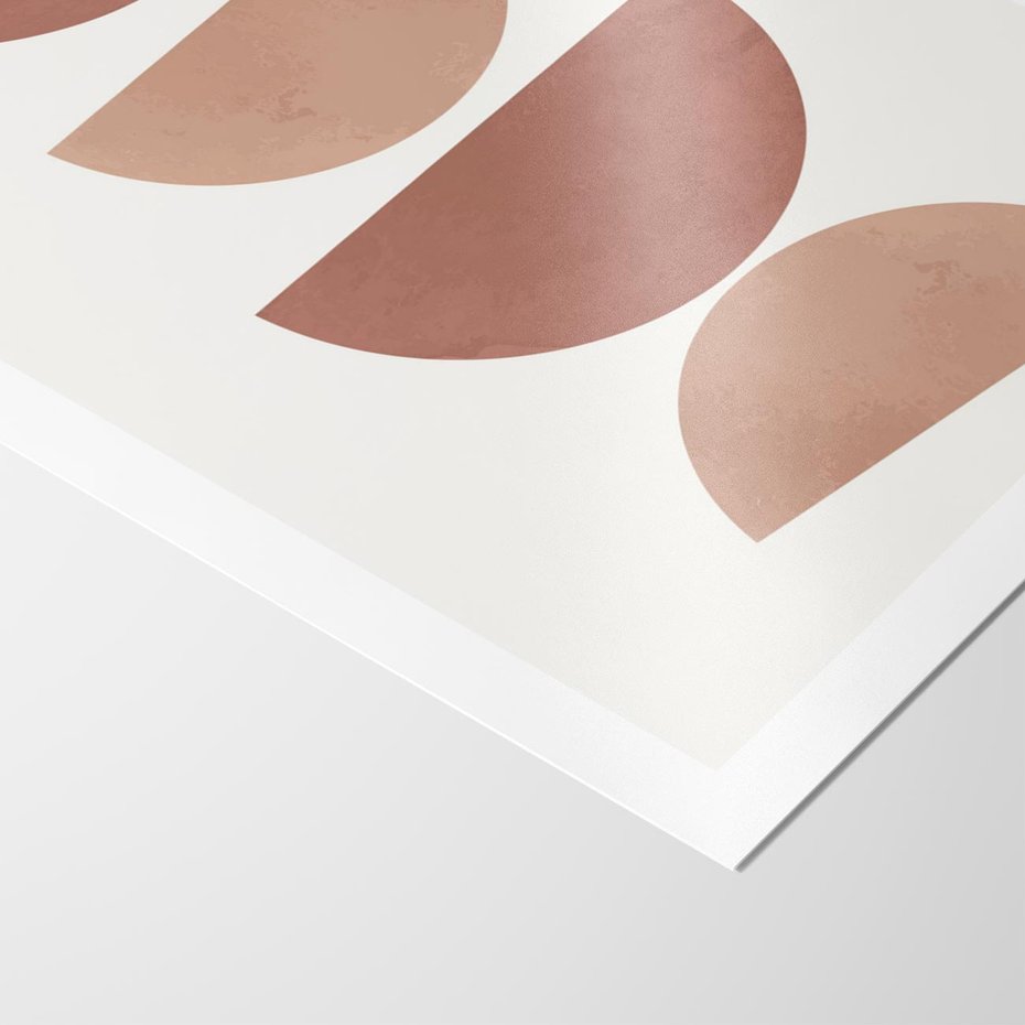 Plakat bez ramy 21x30 - Abstrakcyjne Widzenia - abstrakcyjne geometryczne kształty, odcienie brązu i beżu