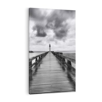 Obraz na płótnie 70x100 - Romantyczny pomost z latarnią - pomost, latarnia