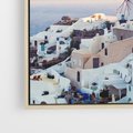Obraz w ramie 80x80 - Biel ponad Błękitem - Santorini, białe budynki - rama drewno
