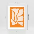 Plakat w ramie 30x40 - Wibracje Barw - abstrakcyjny boho plakat, pomarańczowe tło - rama biała