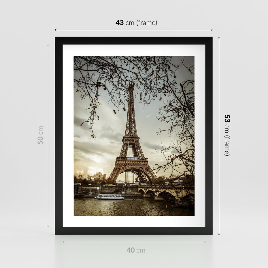 Plakat w ramie 40x50 - Uroczystość w Paryżu - Paryż, wieża - rama czarna