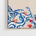 Obraz w ramie 80x80 - Japońska Harmonia: Falujące Kwiaty - japonia, orientalne kwiaty wiśni - rama drewno
