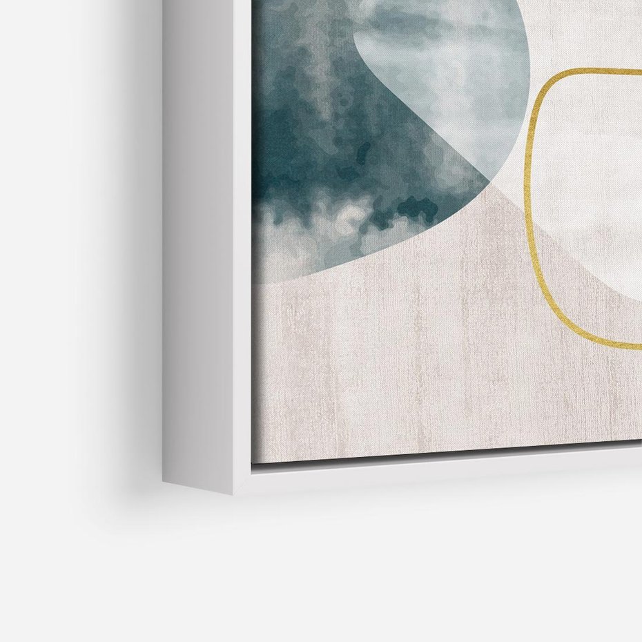 Obraz w ramie 50x50 - Minimalistyczne Plamy Farby - pastelowe geometryczne plamy, akwarela - rama biała