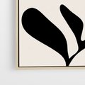 Obraz w ramie 50x70 - Wibracje Akwarelowych Ścieżek - abstrakcyjny minimalistyczna kwiat, czarno biały plakat - rama drewno