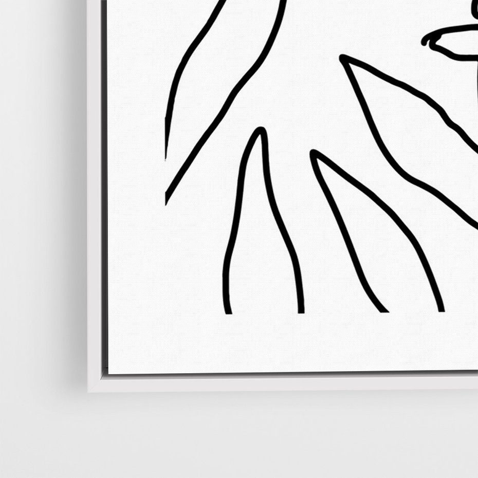 Obraz w ramie 50x70 - Konturem Naznaczone - mroczna sztuka, minimalizm - rama biała