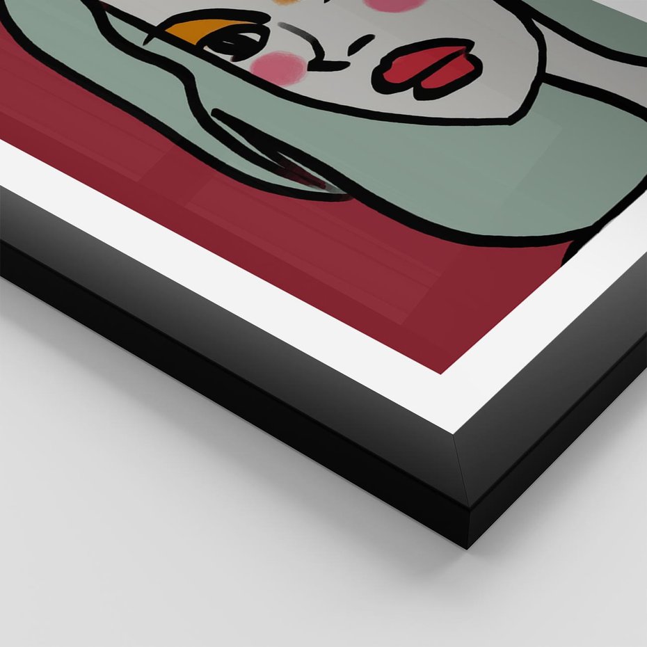 Plakat w ramie 50x70 - Ekspresja Linii - nowoczesny plakat, mocna linie - rama czarna