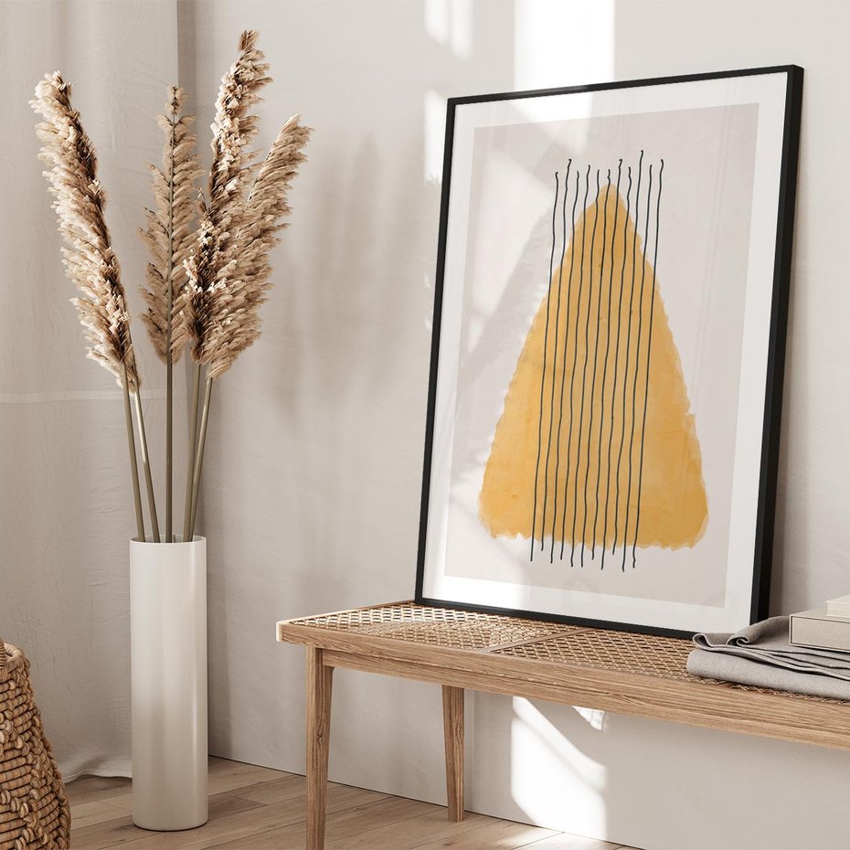 Plakat bez ramy 50x70 - Migocące Impulsy - abstrakcyjna akwarelowa plama, nieregularne kreski