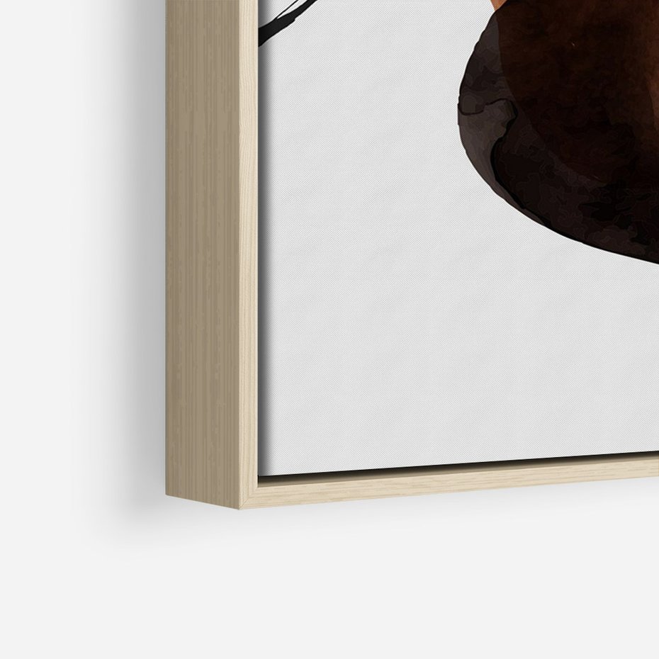 Obraz w ramie 70x100 - Kolorowe Wizje - abstrakcyjne plamy akwarelowe, czarny szkic - rama drewno