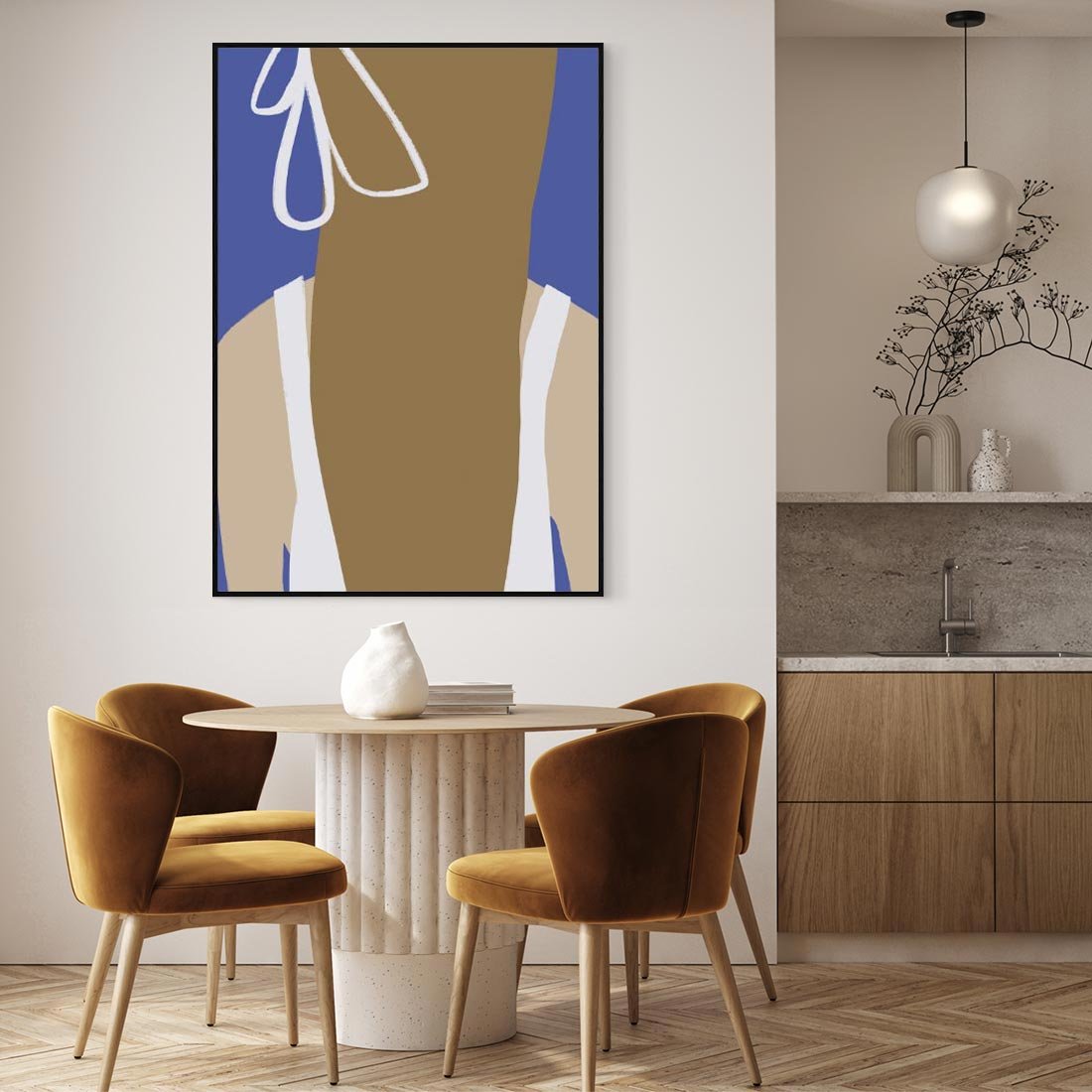 Obraz w ramie 70x100 - Kobieca Inspiracja - plakat retro, kobieta z kokardą - rama czarna