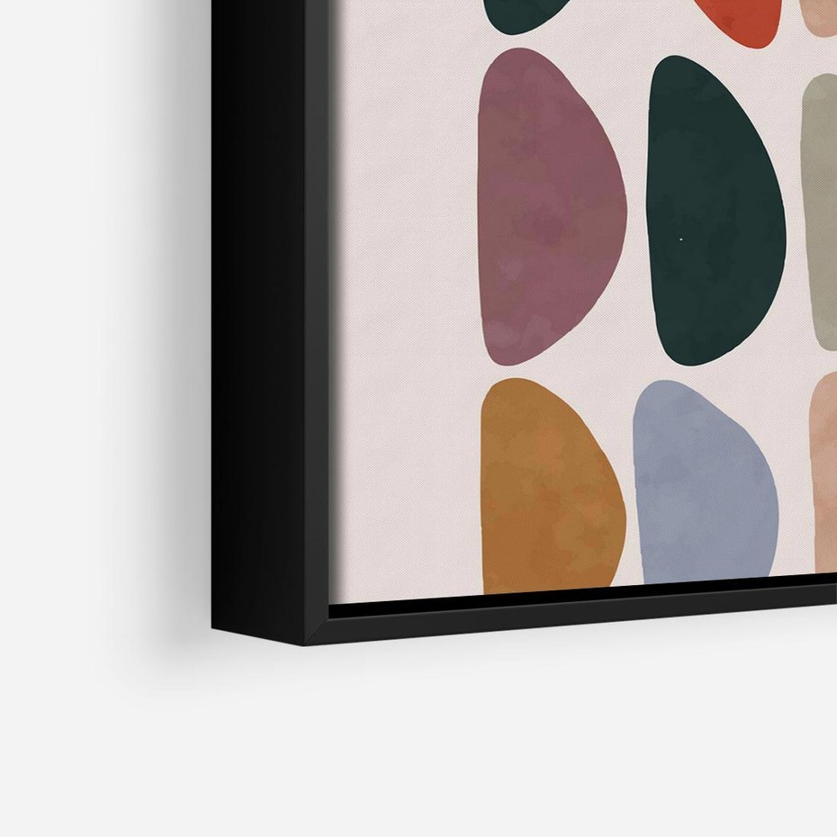 Obraz w ramie 50x50 - Granice Boho - abstrakcyjny obraz, geometryczna kompozycja - rama czarna