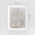 Plakat w ramie 40x50 - Białe Drobne Kwiaty - gipsówka, białe drobne kwiatki - rama biała