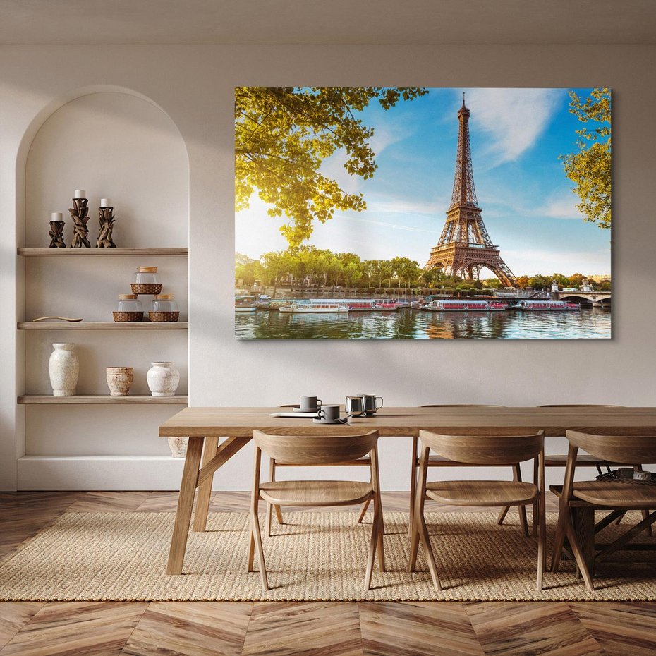 Obraz na płótnie 70x50 - Romantyczny Paryż pod Wieżą Eiffla - Paryż, Wieża