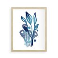 Plakat w ramie 40x50 - Akwarelowy Błękit - pastelowy, abstrakcyjny plakat - rama drewno