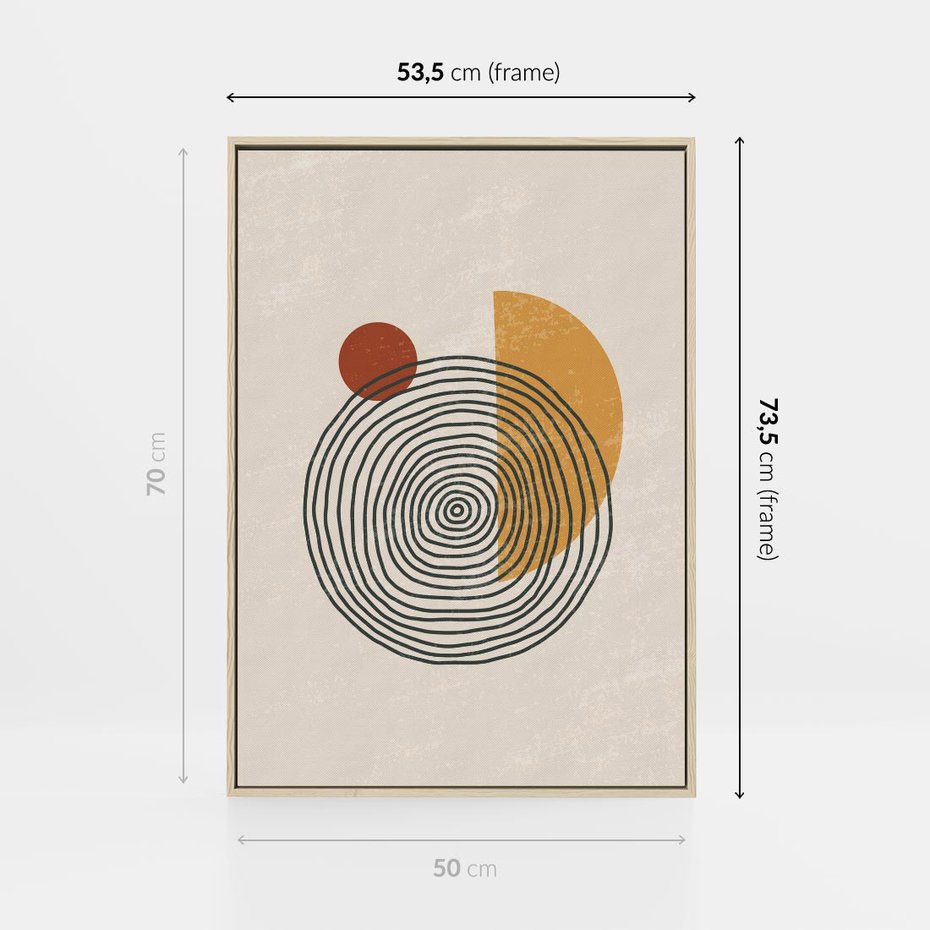 Obraz w ramie 50x70 - Odbicia Wyobraźni - nowoczesna sztuka, minimalizm - rama drewno