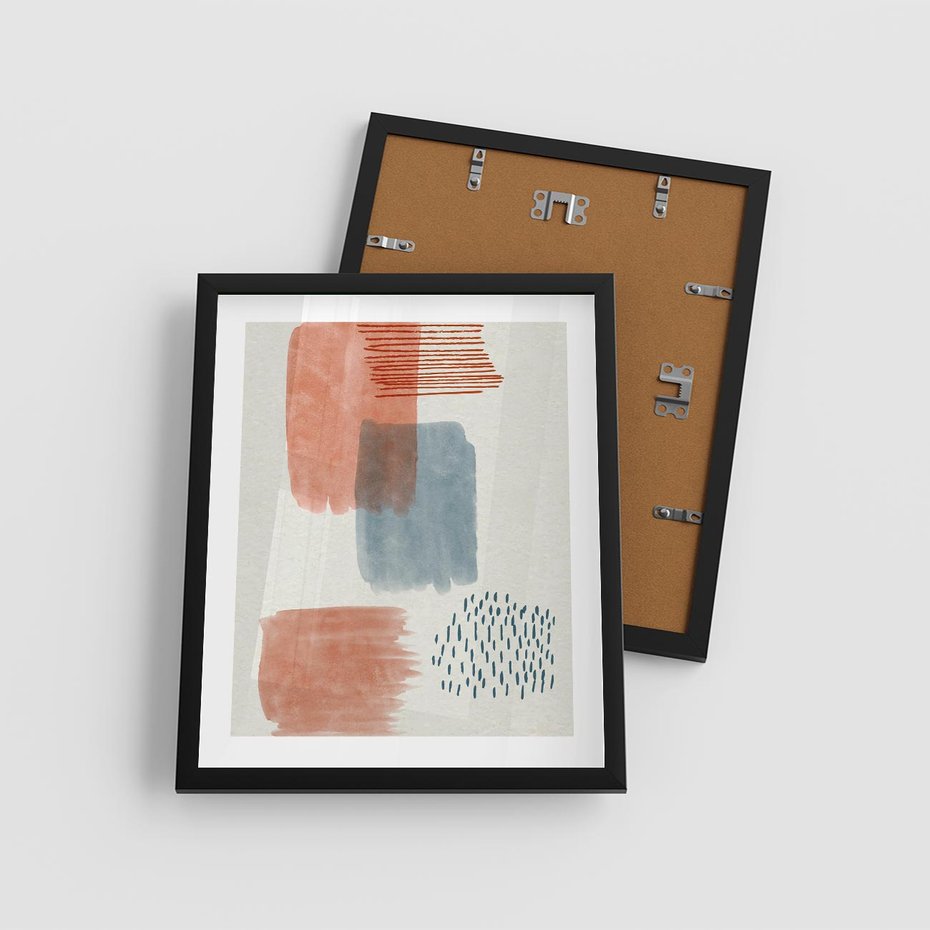 Plakat w ramie 40x50 - Pastelowa Abstrakcja: Maźnięcia Farbą - abstrakcja, maźnięcia farny - rama czarna