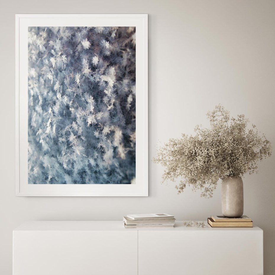 Plakat bez ramy 21x30 - Magia Śnieżnych Kryształków - śnieg, szron