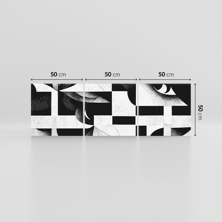 Obraz na płótnie 150x50 - Harmonia świateł i cieni - abstrakcja czarno biała, geometria